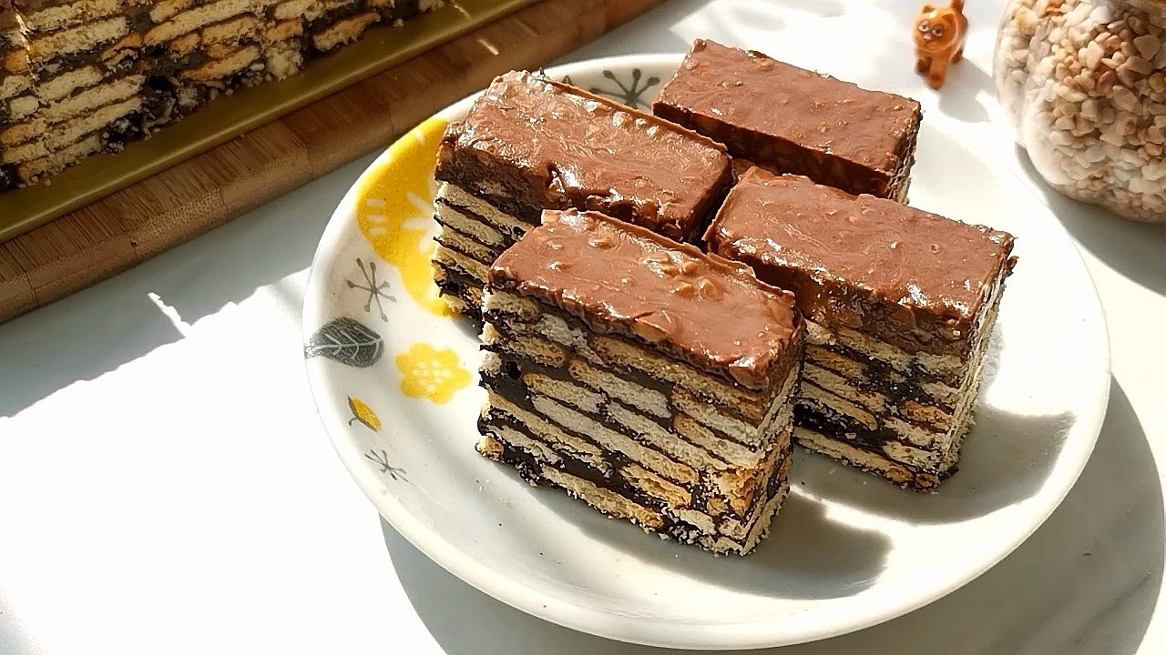 Kek Batik Almond Crunchy | Resepi mudah tanpa telur