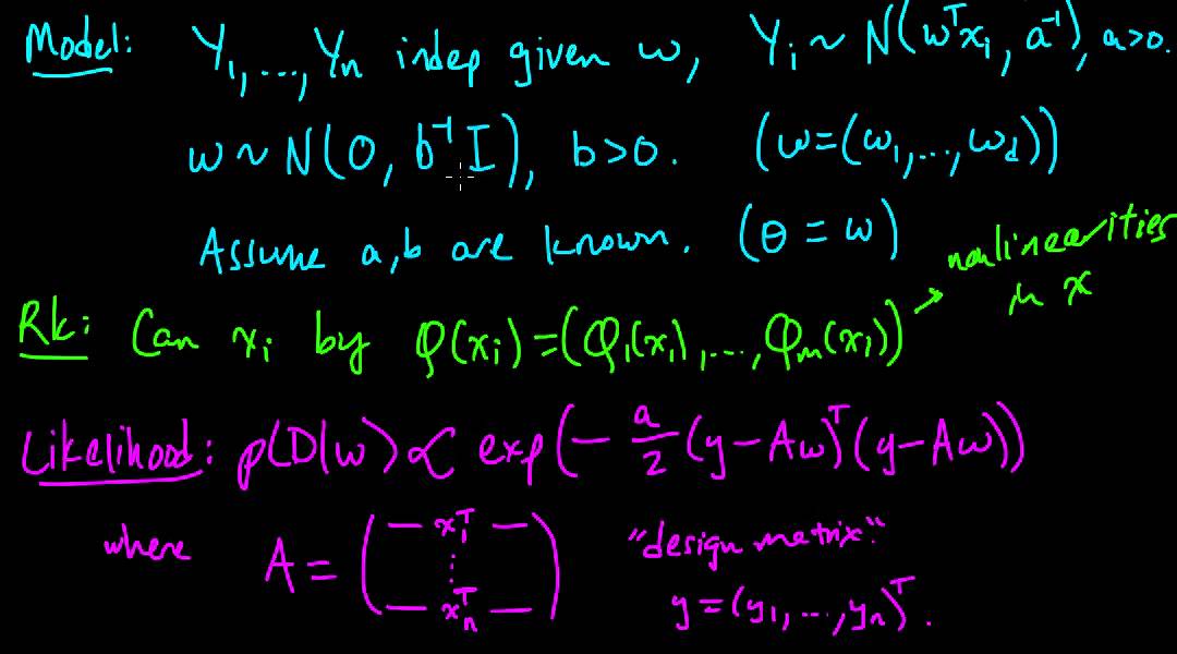 (ML 10.2) Posterior for linear regression (part 1)