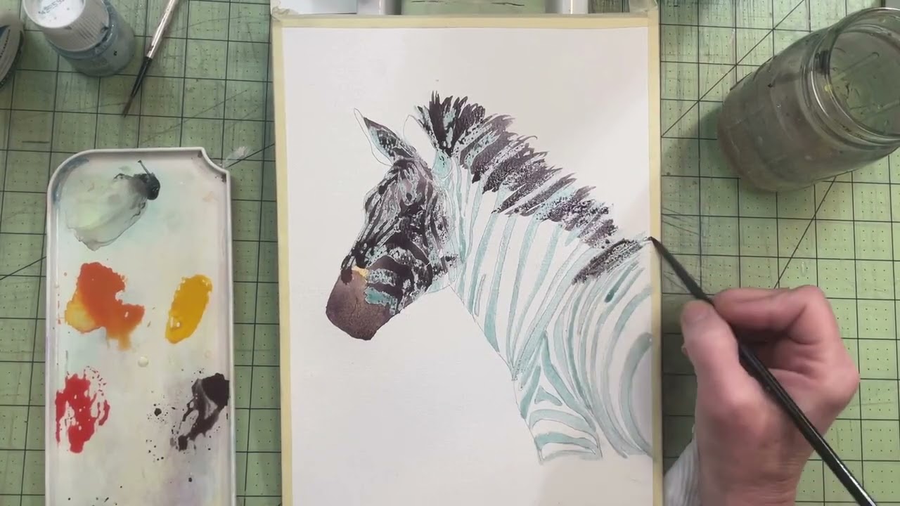 Watercolor Zebra Tutorial | Masking Fluid & Layered Washes