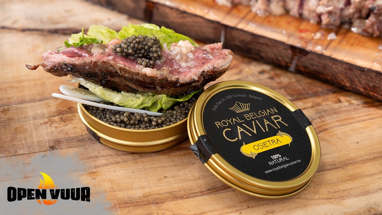 Entrecote met mergpijpjes en kaviaar | Open Vuur