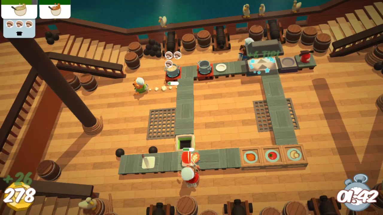 [World record] Overcooked Level 1-3  3 player coop 3 stars score 454