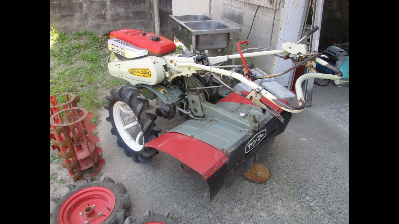 ヤンマー 耕耘機 YT500 ディーゼル 最大5.0馬力 水田車輪 代掻きロータリー付き(011494) 動作テスト