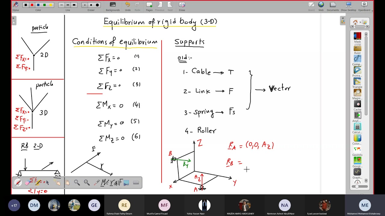 Equilibrium of rigid body 3D NU Lec5