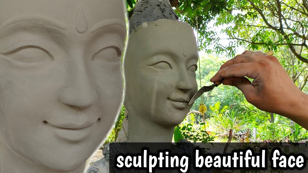 sculpting a face / cement work/ tutorial/ by  Mohit Sharma