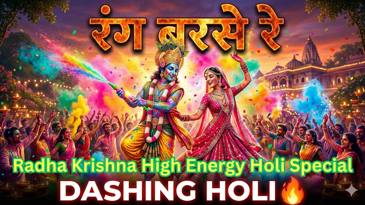 रंग बरसे रे दशिंग होली | Radha Krishna Holi Dance Song 2026 | Bollywood Party Holi, दशिंग होली 2026.