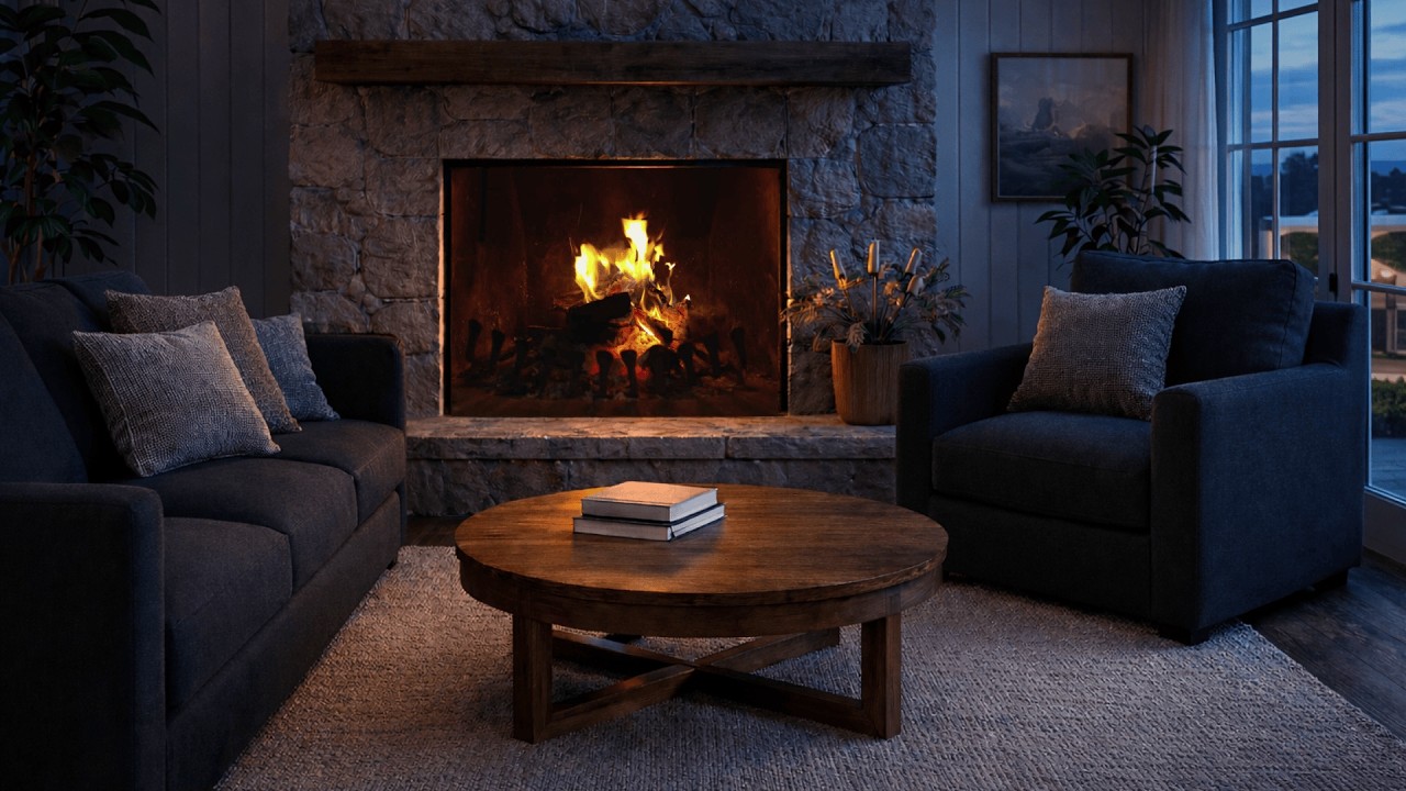 Quiet Evening Fireplace 🔥 Natural Fire Sounds to Unwind (1 Hour)