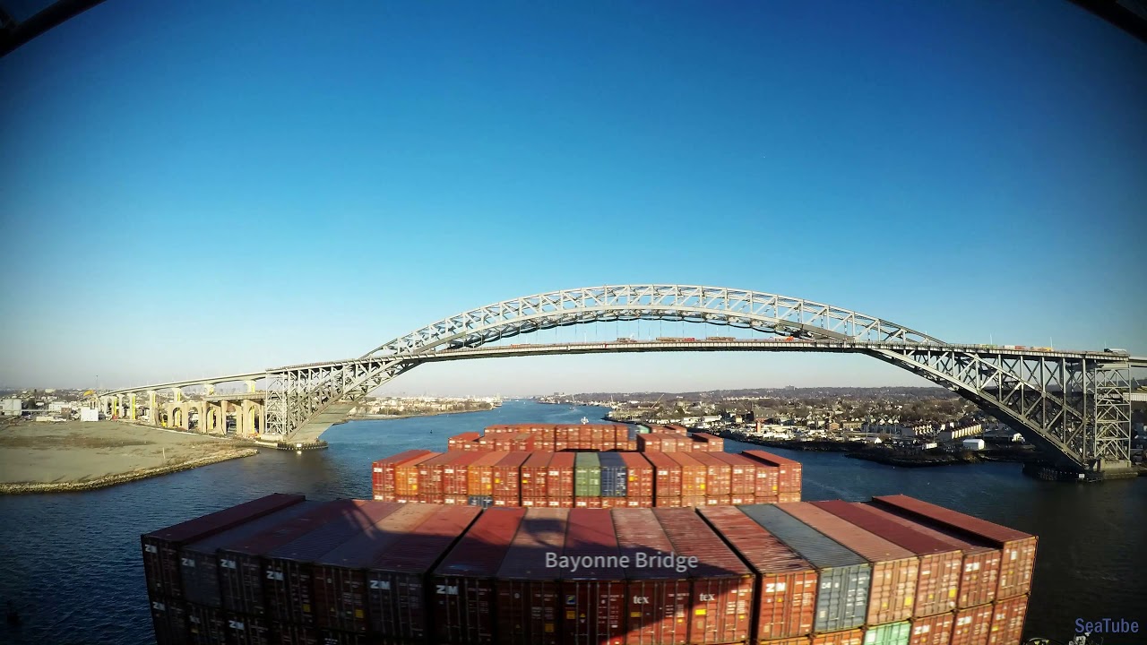 Time-lapse - afternoon departure from New York (Port of Elizabeth) [4K]