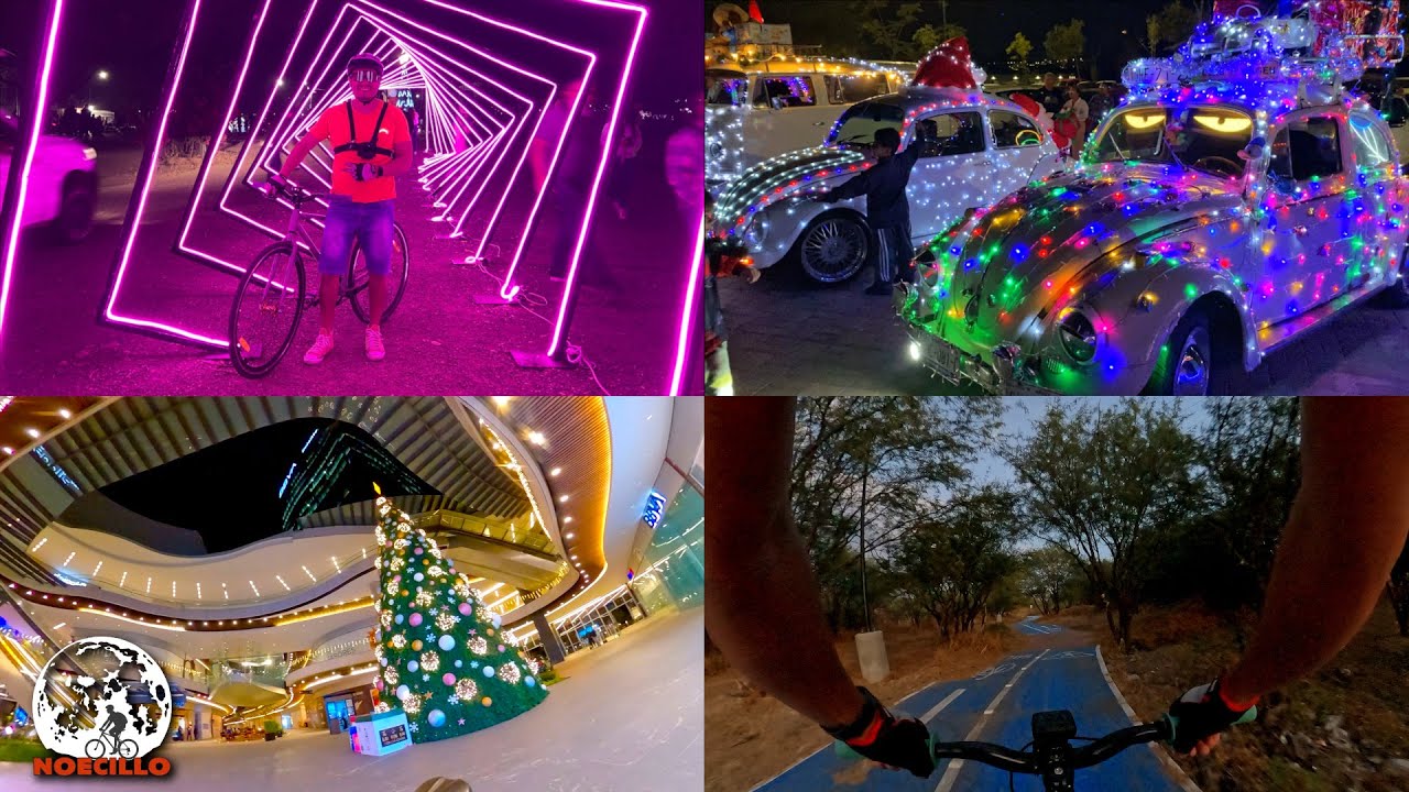 Ciclovía Misteriosa Vochos Navideños y tuneles de luz en el Parque Metropolitano de León Gto
