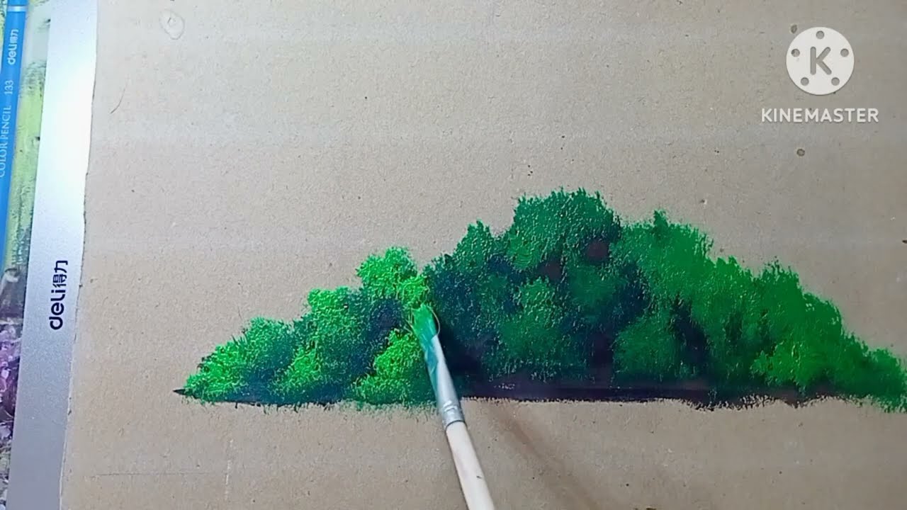 CARA MELUKIS SEMAK SEMAK mudah | easy way to paint bushes