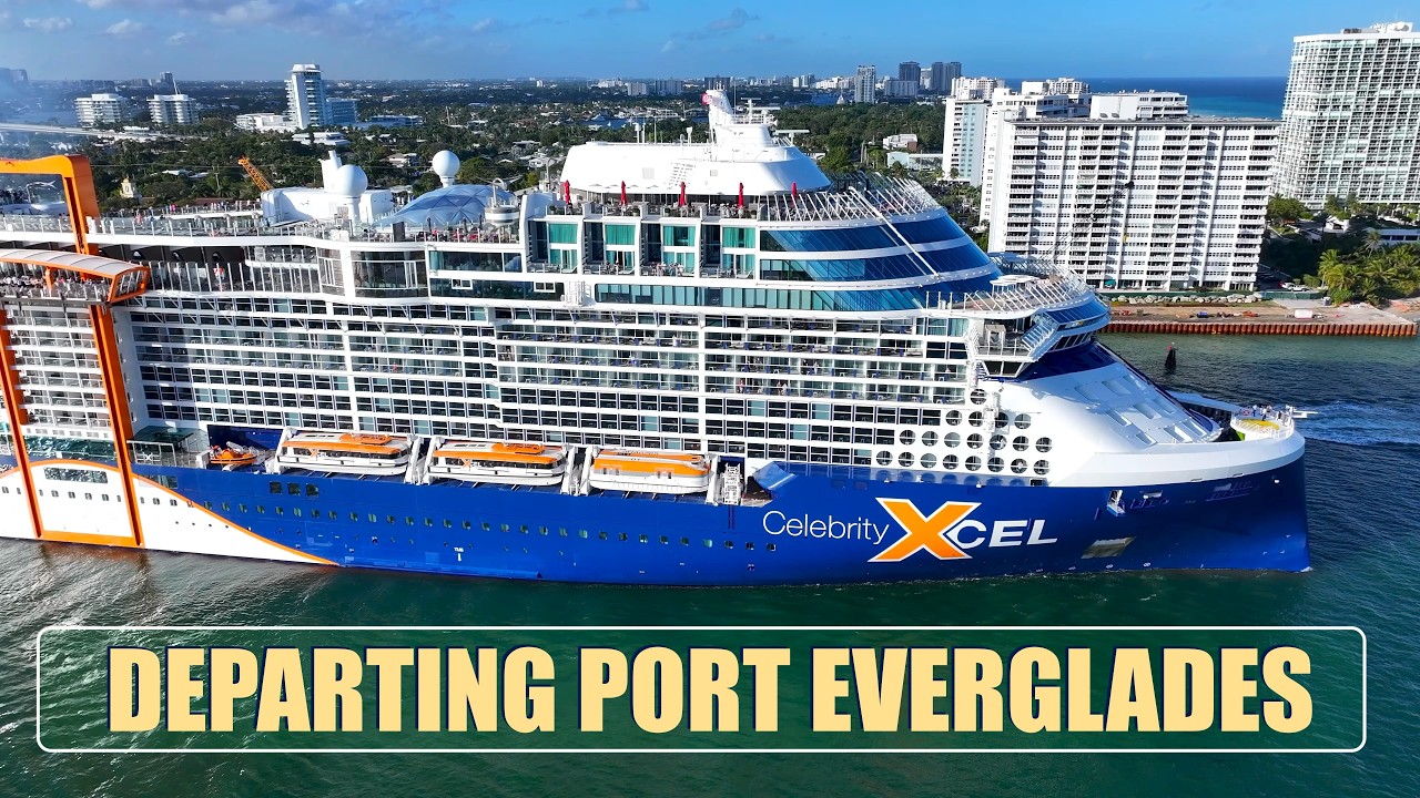 5 CRUISE SHIPS DEPARTING PORT EVERGLADES iN STUNNING 4K 🛳️  #cruiseliners