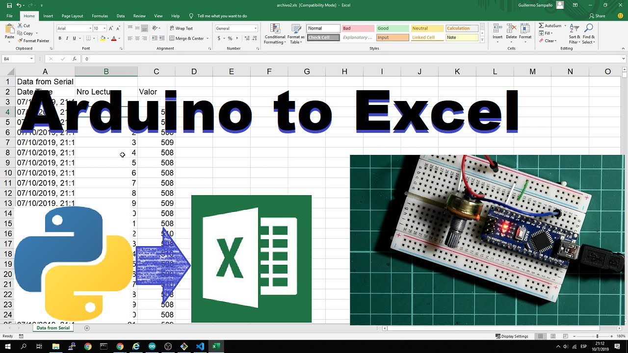 Serial to Excel: una forma de registrar datos de arduino