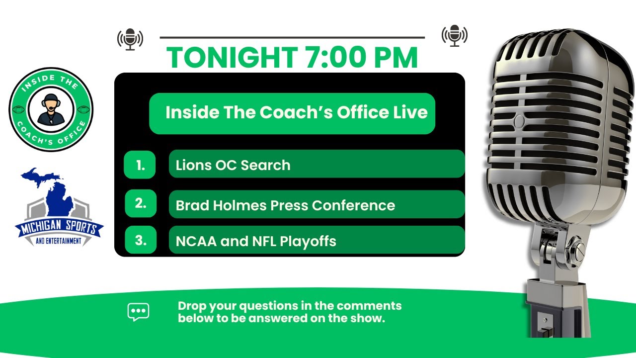 Inside The Coach's Office Live: Who Will The Lions Hire For OC?
