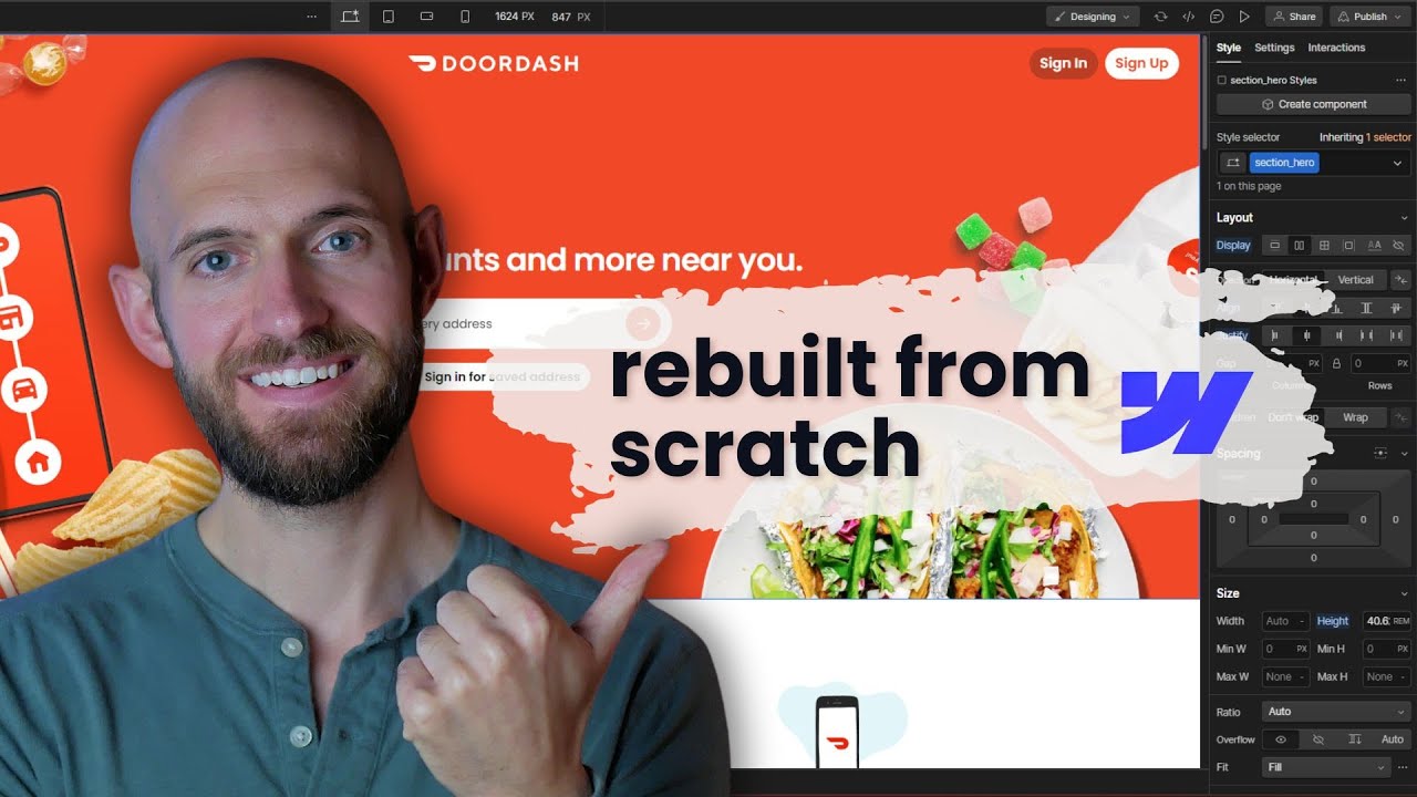 I recreated the DoorDash landing page on Webflow