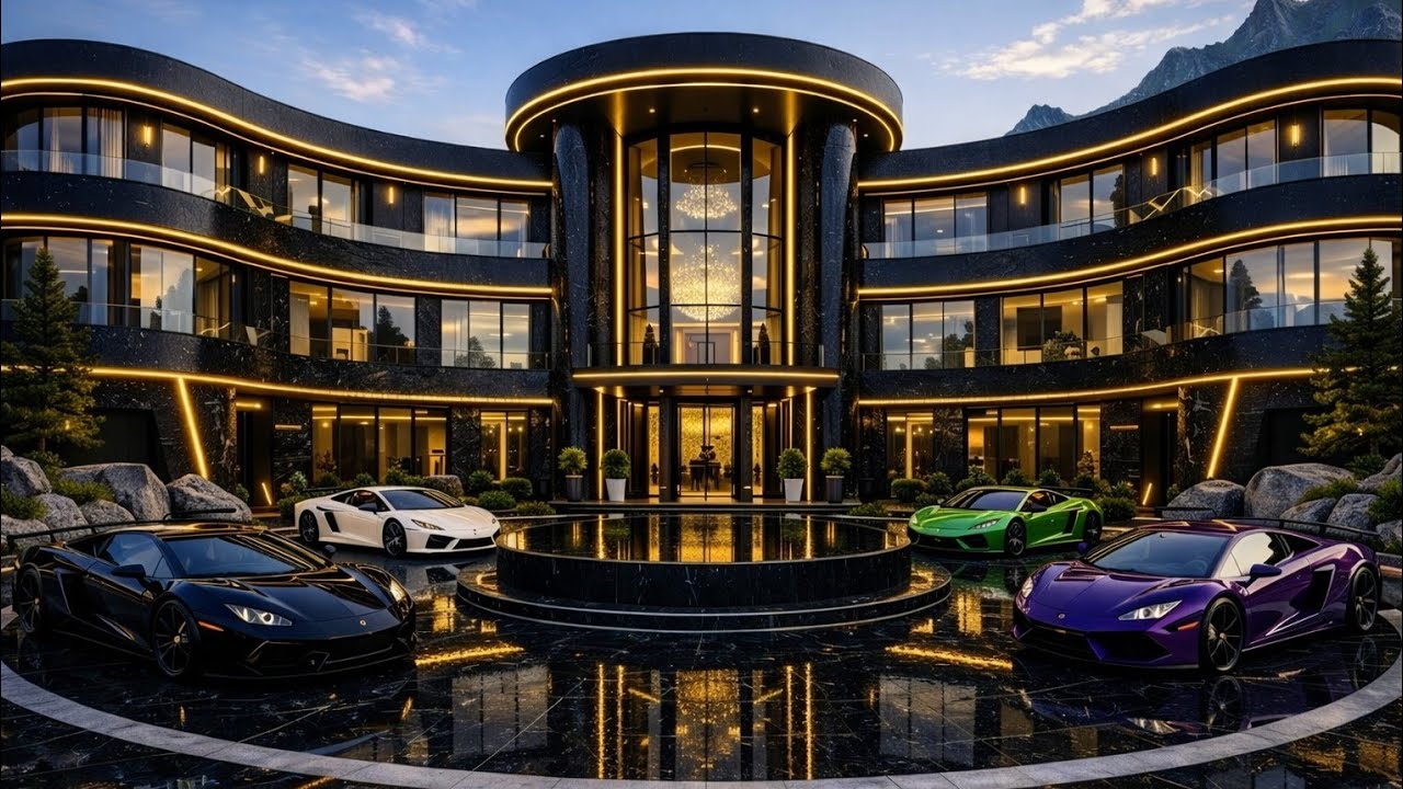 Inside a $10M, Ultra Luxury Black Modern Mansion (USA). 