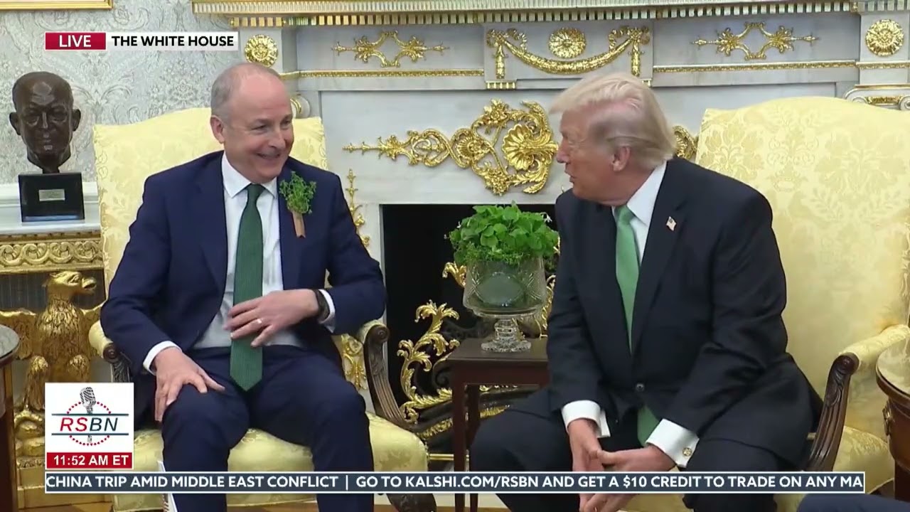 СМОТРИТЕ: Президент Трамп приветствует премьер-министра Ирландии в Белом доме - 17.03.2026