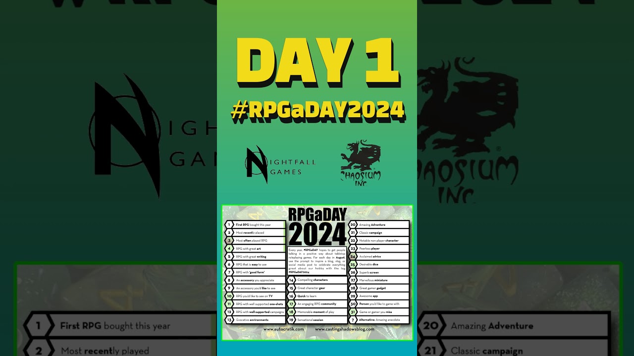 #RPGaDAY2024 - Day 1: First RPG