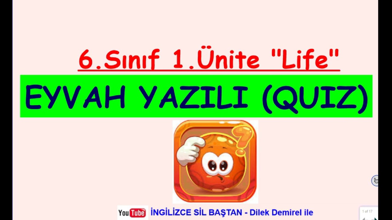 İngilizce 6. Sınıf 1. Ünite Yazılı, Quiz