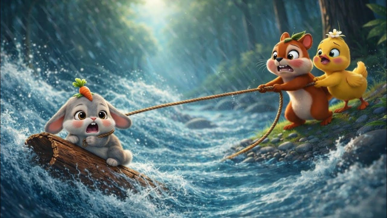 Episode 3 | The River Took a Little Bunny… Pico & Pino Had to Act 🌊🐿️🦆🐰