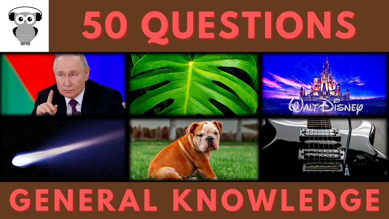 General Knowledge Quiz Trivia #231 | Vladimir Putin, Monstera Deliciosa, Walt Disney, Bulldog
