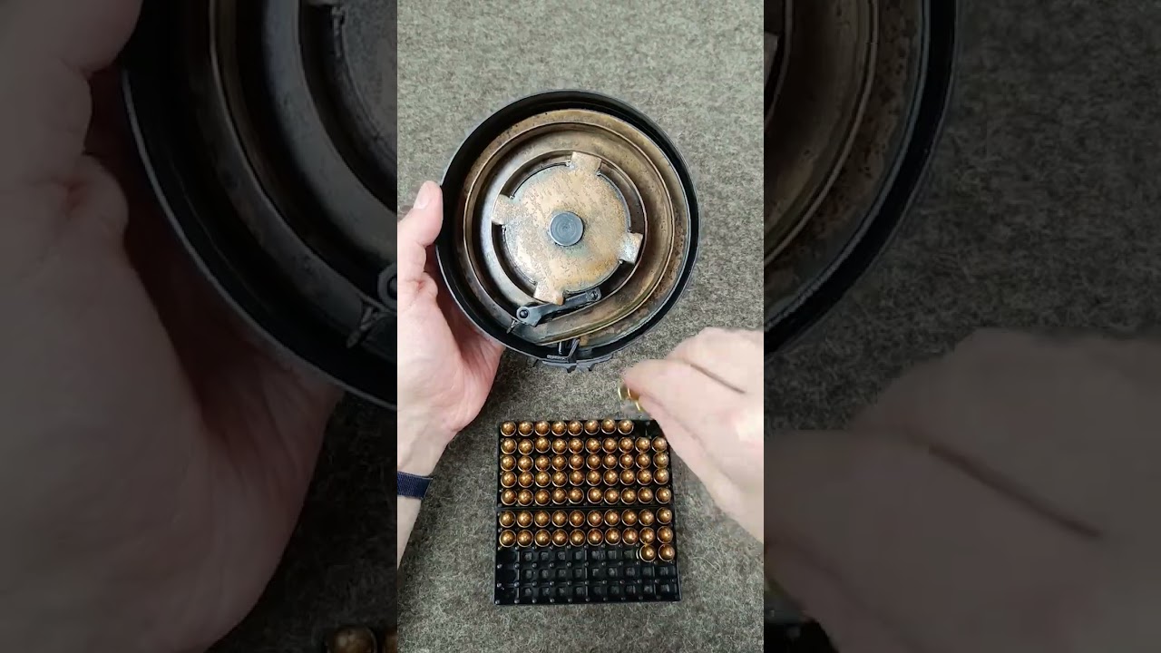 Loading a 72 round Finnish Suomi KP-31 9mm Drum Magazine kinda not really ASMR