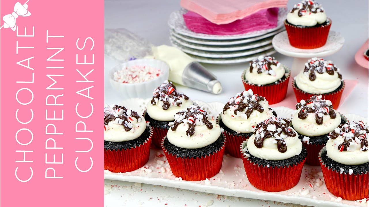 Chocolate Candy Cane Cupcakes // Lindsay Ann Bakes