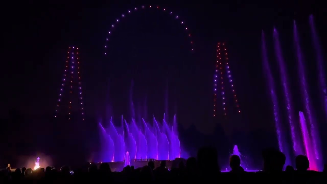 Longwood Gardens drone and fountain show 3
