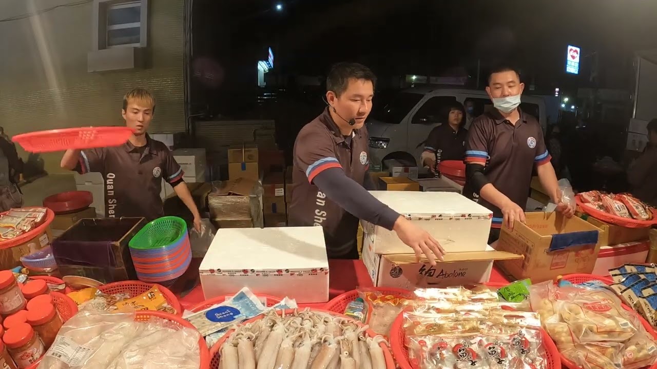 09  帶殼鮑魚跟大顆圓干貝一次擁有~太超值啦~ #嘉義趙又廷 #全晟海產 #週一台南永大夜市 #海鮮拍賣 #海鮮叫賣