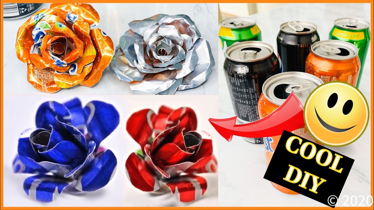 DIY METAL Flowers || How to make coke can Roses 🌹🌹