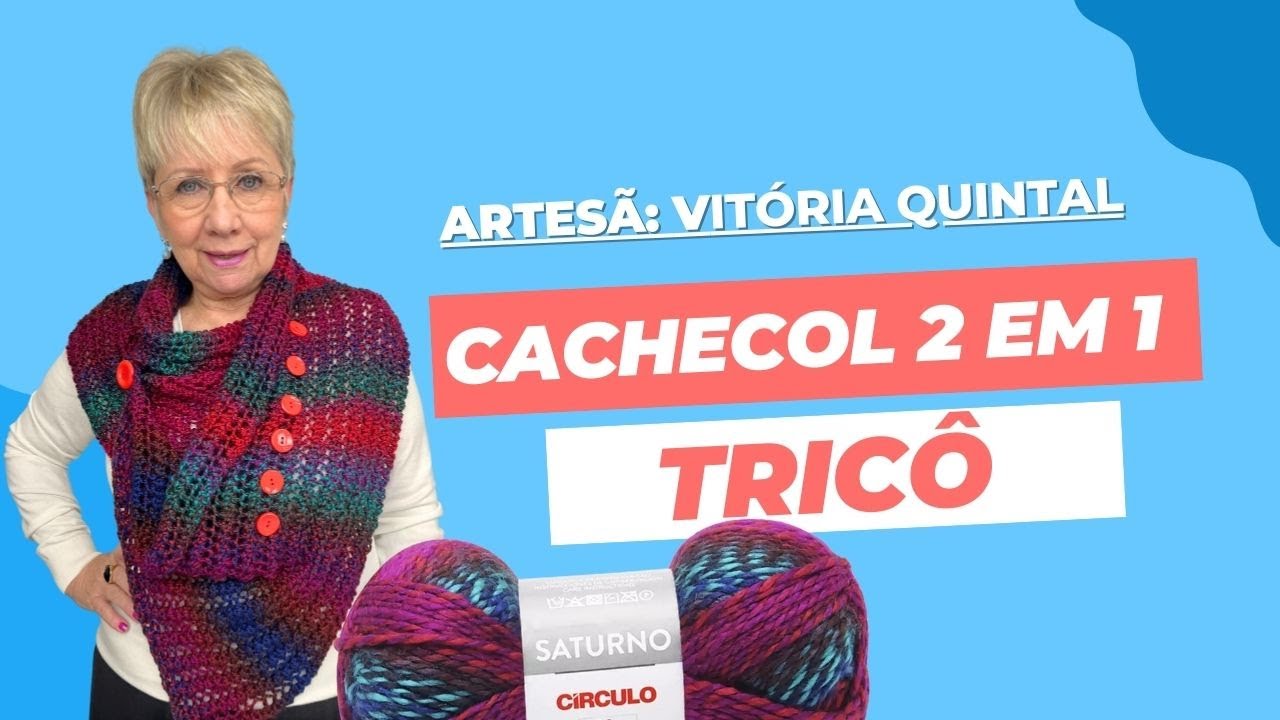 Como Fazer Cachecol em Tricô  - 2 em 1 por vitória quintal