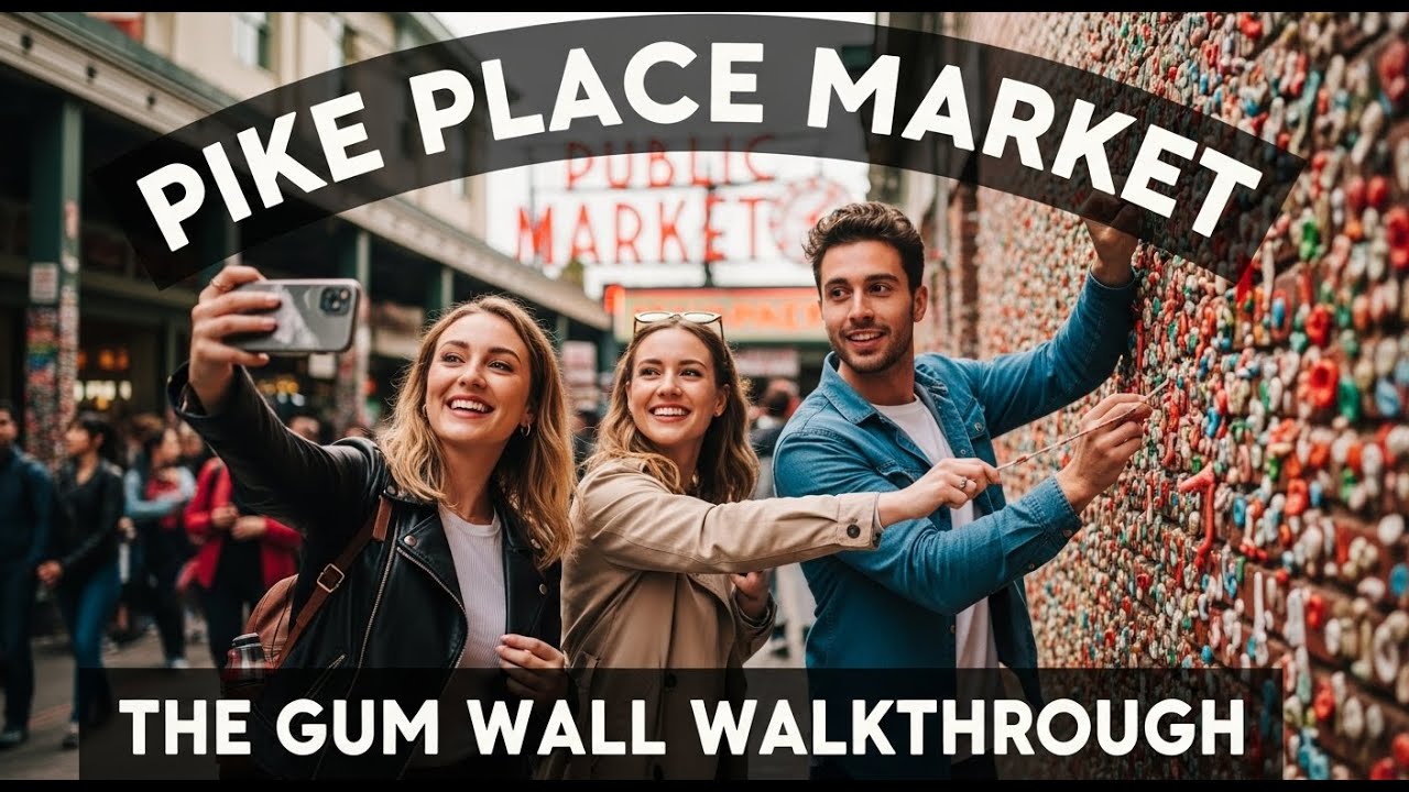 Pike Place Market, The Gum Wall & Post Alley Walkthrough. Seattle, WA - 4K 60 fps