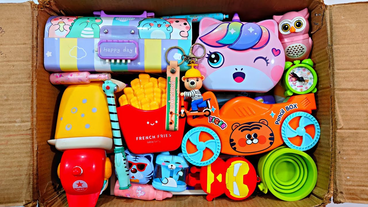 Unboxing Mega Fancy Stationery 📚, Password Pencil Box, Piggy bank, Desk Lamp, Pen Stand, Sharpener