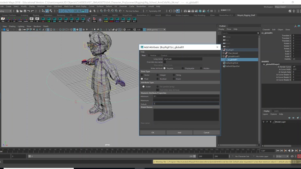 Character Rigging, Creating a Global Control