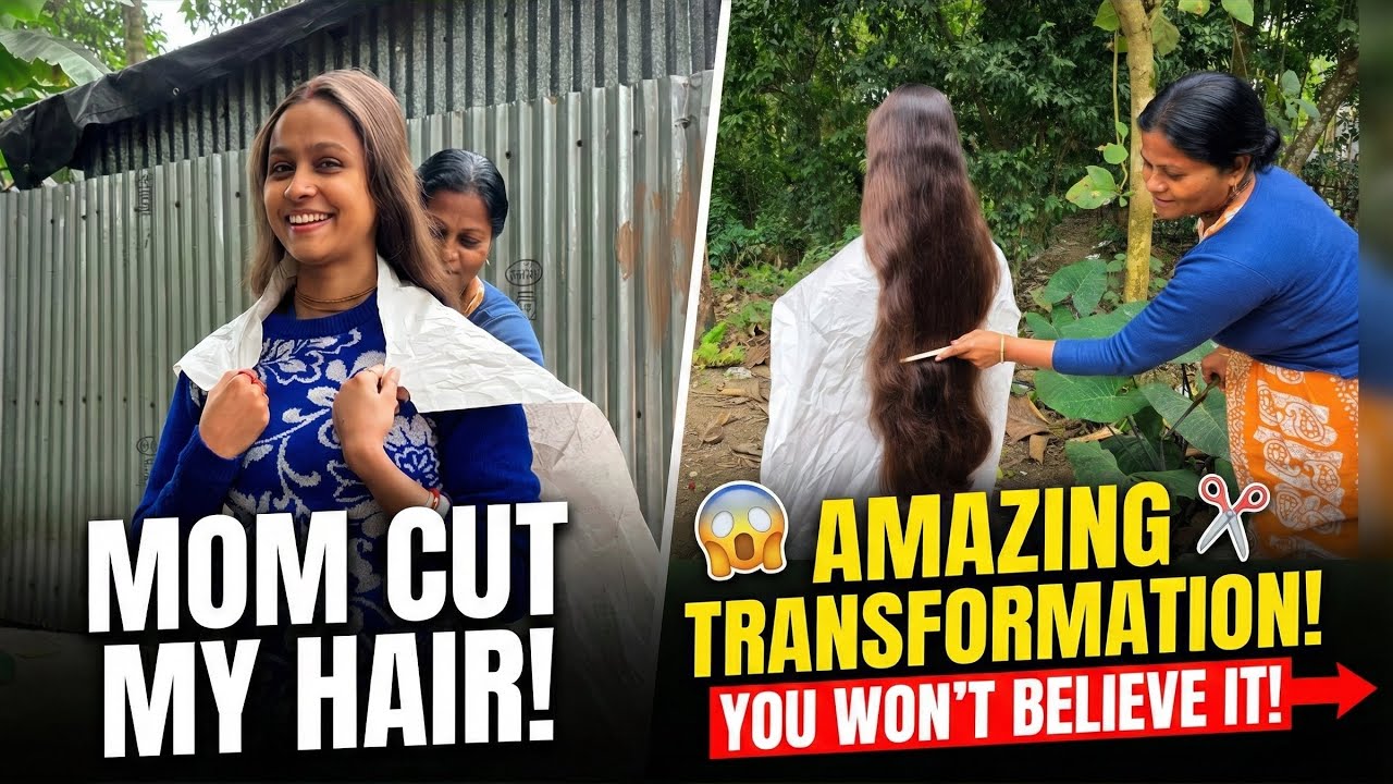 এক বছর পর মায়ের কাছে এসে চুল কাটালাম আর জালালাম বোনফায়ার ❤️ 