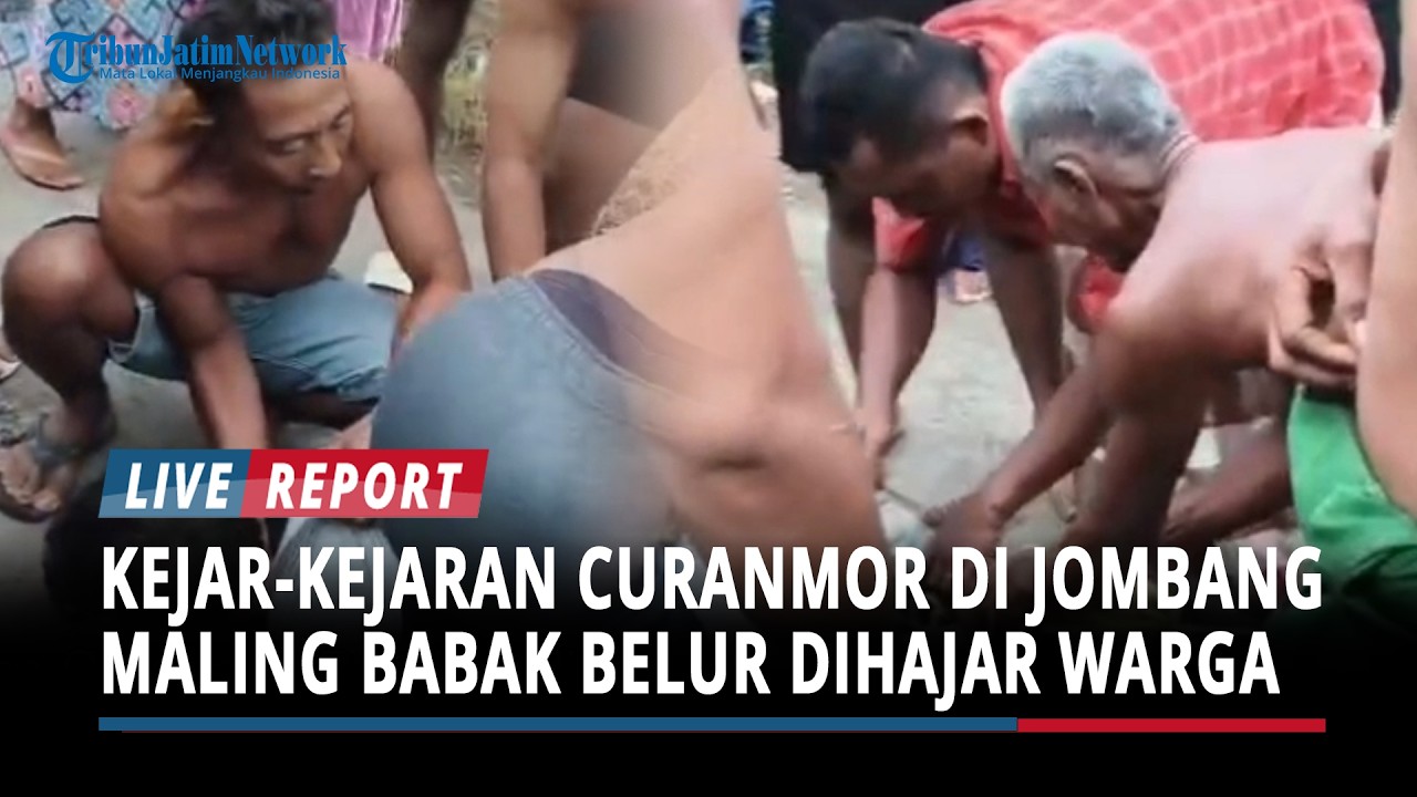 Kejar-kejaran Curanmor Berakhir di Ngusikan Jombang, Maling Babak Belur Dihajar Warga