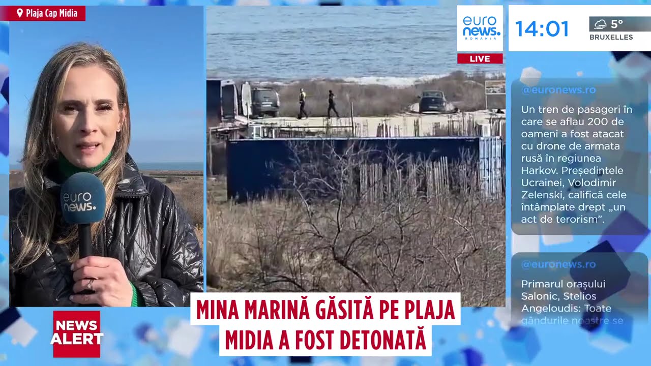 Mina marină găsită pe plaja Midia a fost detonată