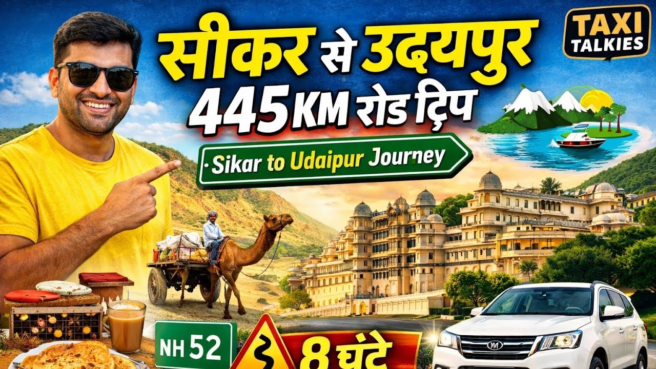🚖 सीकर से उदयपुर 445 KM रोड ट्रिप | Sikar to Udaipur Travel Guide | Rajasthan Road Trip |TaxiTalkies