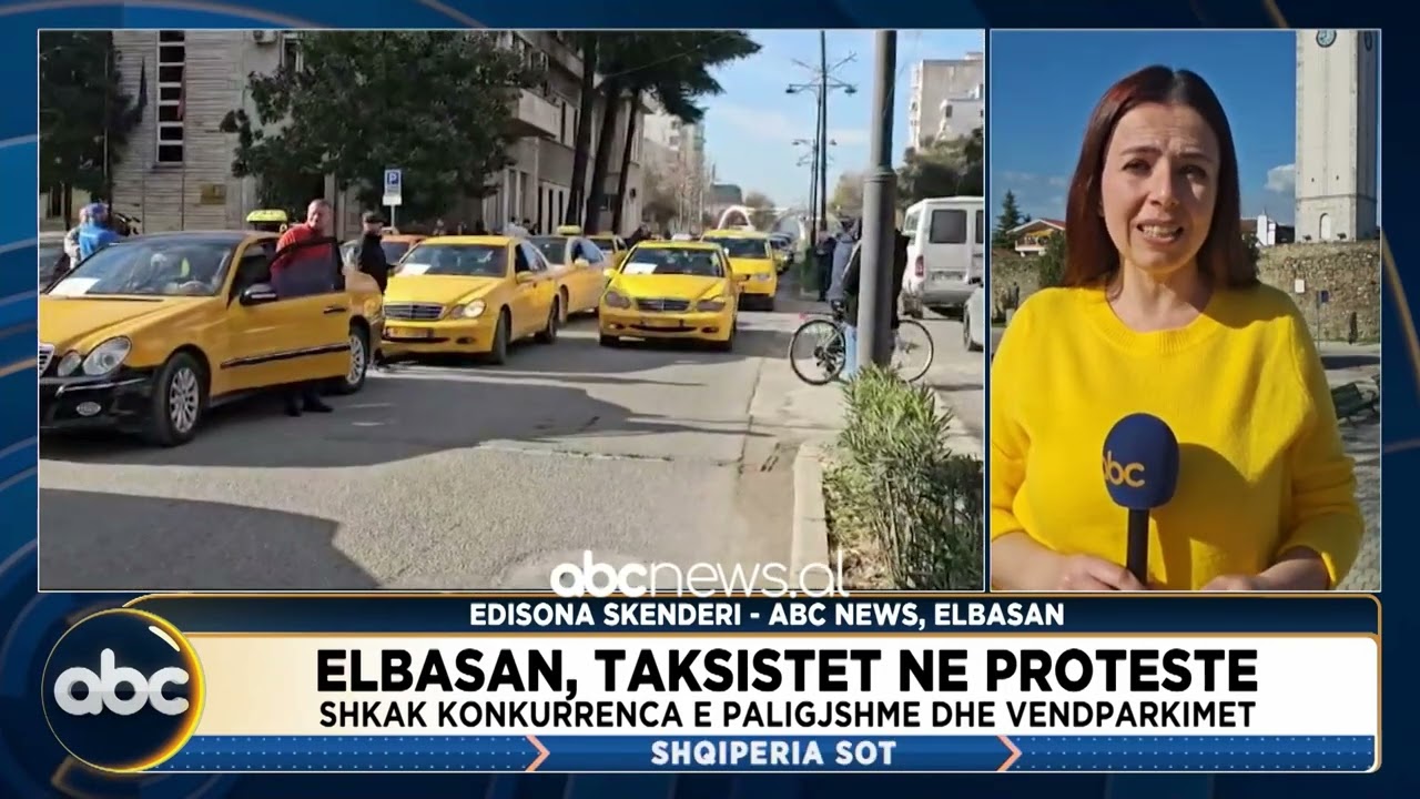 Elbasan, taksistët në protestë, shkak konkurrenca e paligjshme dhe vendparkimet | ABC News Albania