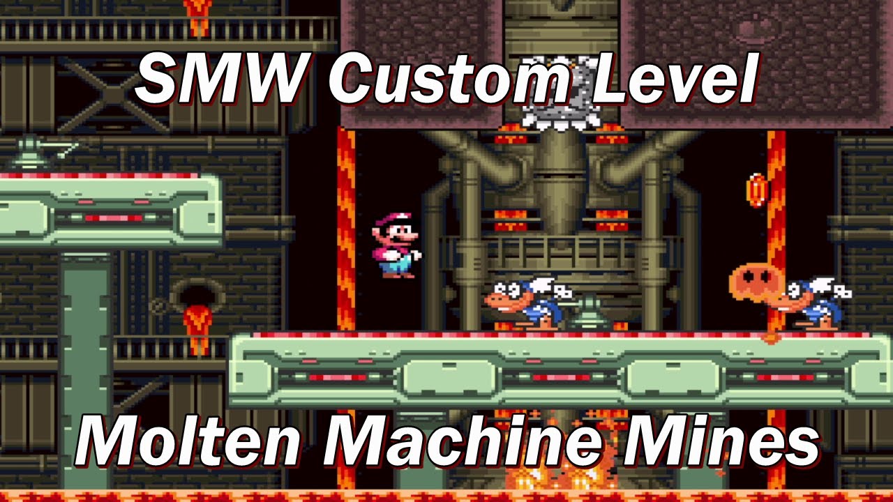 SMW Custom Level  - Molten Machine Mines