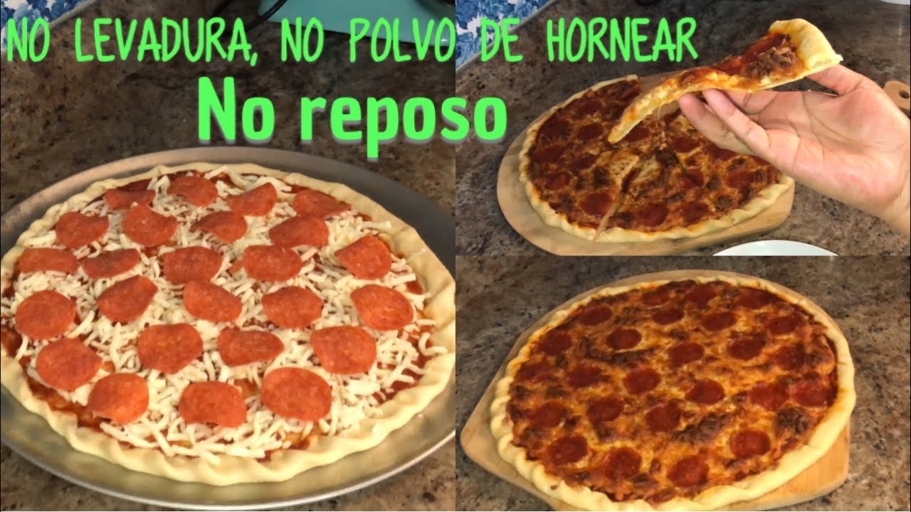 Pizza casera Rápida sin levadura ni reposo🔴 LA MEJOR PIZZA