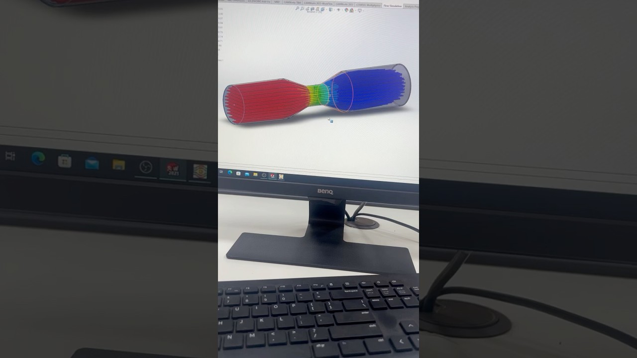 Water flow simulation in solidworks | learn solidworks free #automobile #cncsoftware #solidworks