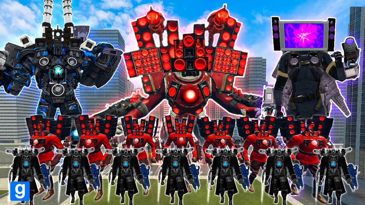 ALL CAMERAMAN, SPEAKERMAN, TV MAN vs SKIBIDITOILET BOSSES 1-100 IN GARRY'S MOD!