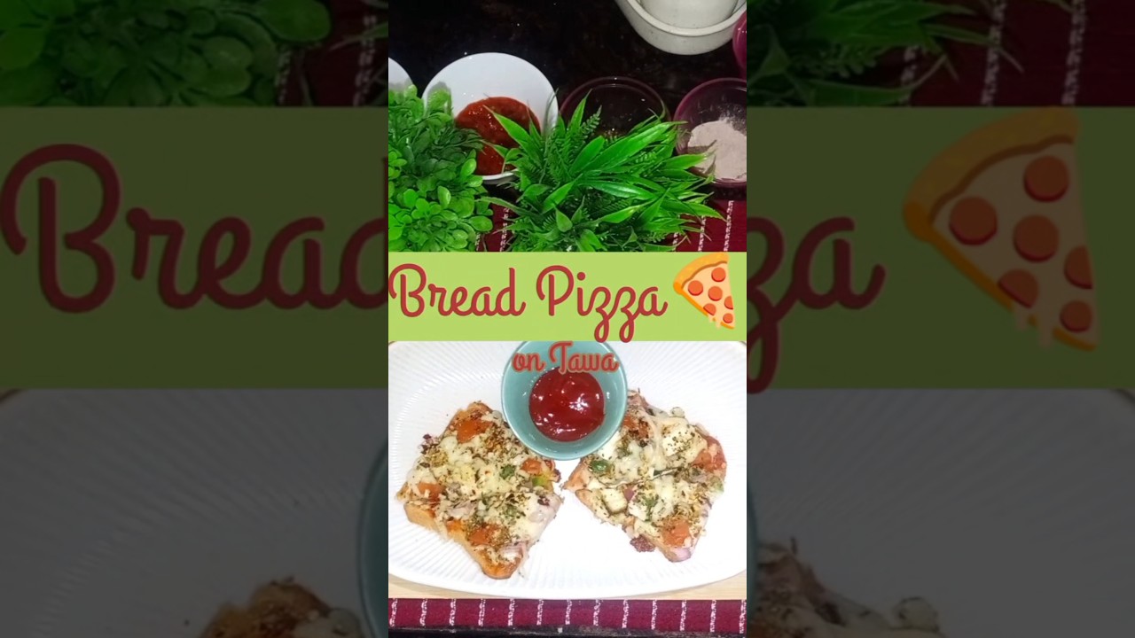 How to make bread tawa pizza🍕without butter ? #food #pizza #easyrecipe #cooking #ytshorts #trending