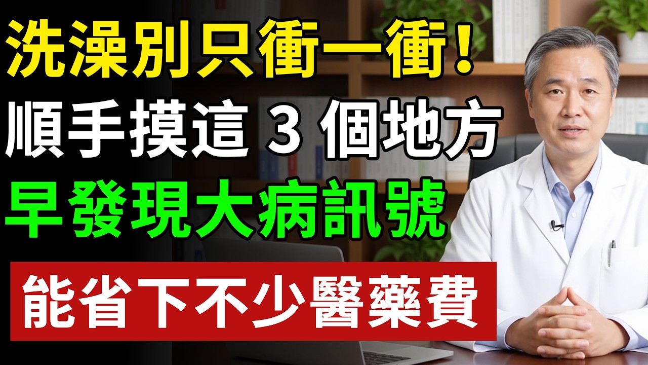 洗澡別只衝一衝！順手摸這 3 個地方，早發現大病訊號，能省下不少醫藥費#健康知识 #健康飲食 #養老生活 #老年健康 #樂齡健康