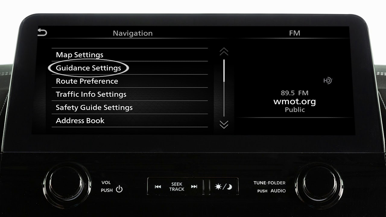 2021 Nissan Armada - Navigation Settings