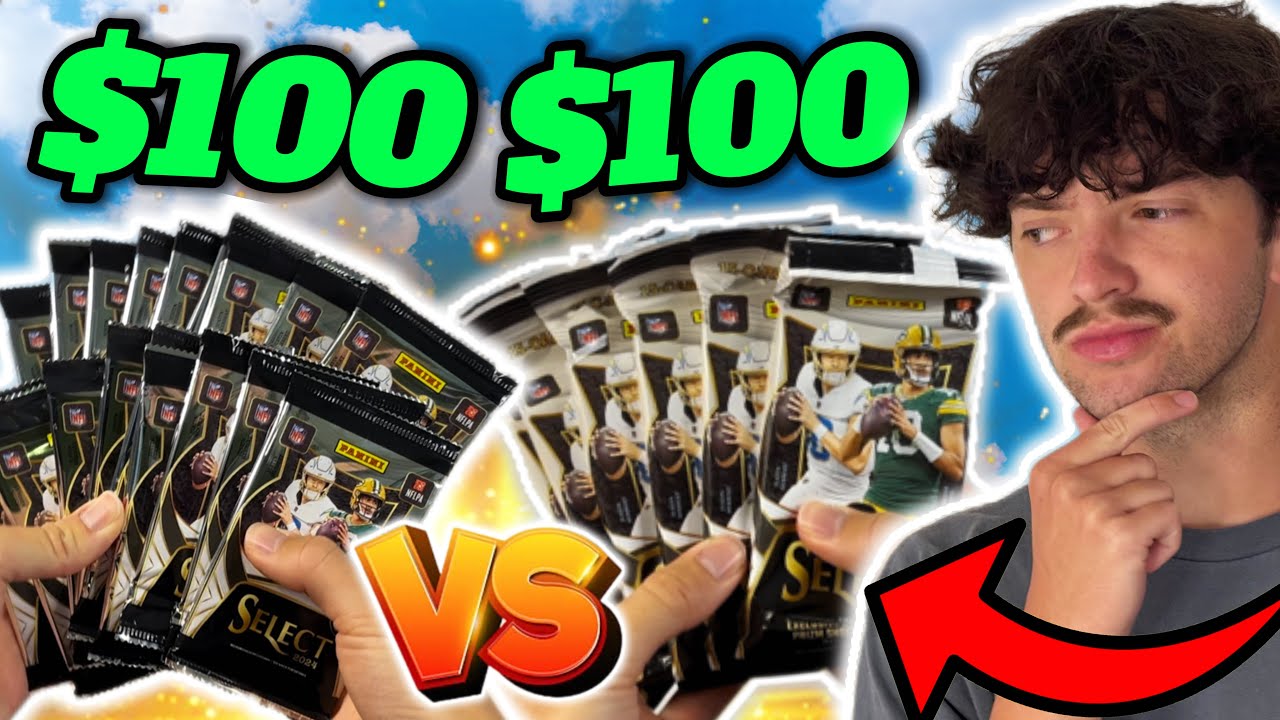 $100 in Blaster Packs vs. $100 in Value Packs (2024 Select Football)