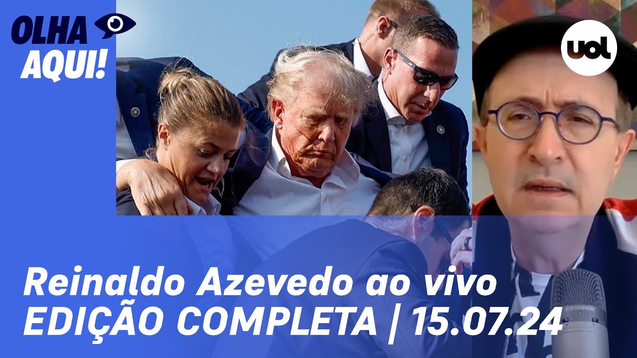 Reinaldo Azevedo ao vivo: Trump é alvo de atentado e cita 'milagre'; facada de Bolsonaro e+ | 15/07