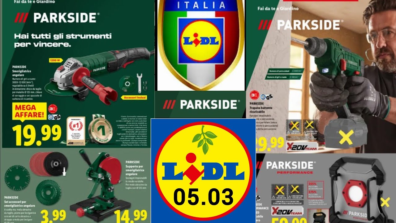 🌿 Volantino LIDL Parkside 05.03.26 🌿 Nuovo catalogo Lidl Fai da te PROMOZIONE #catalogo #lidl