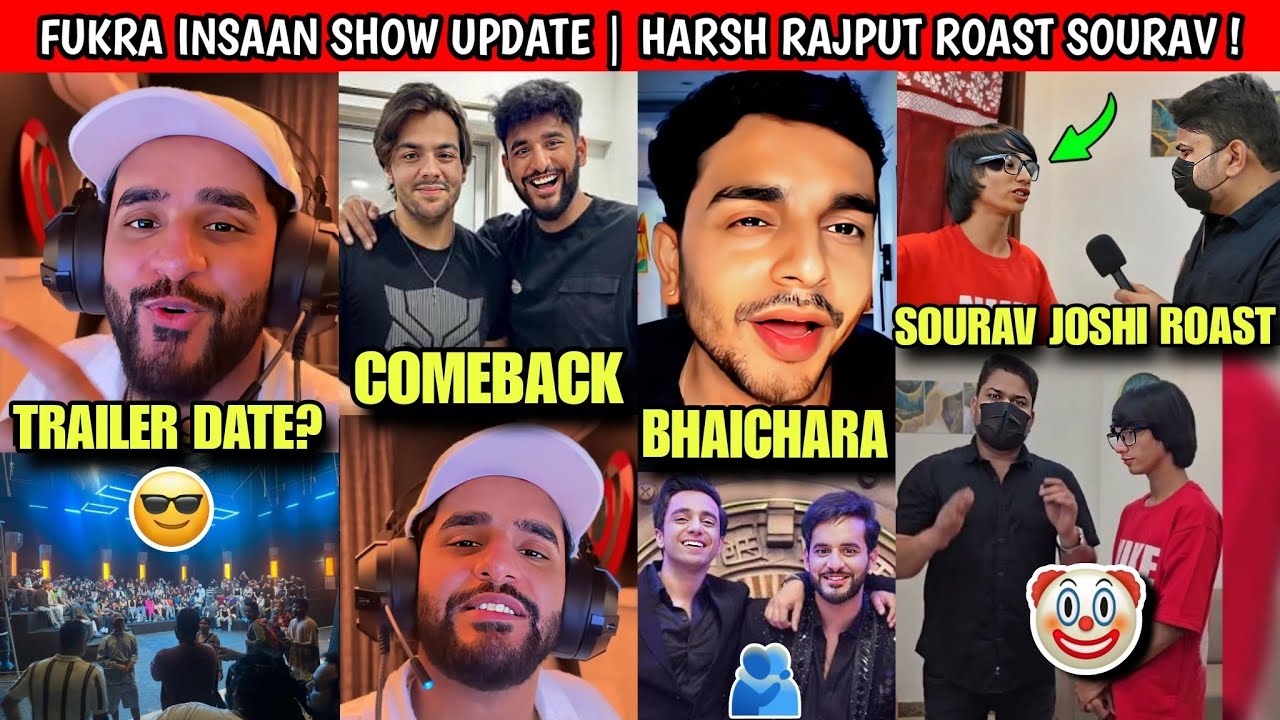 WTF🤯- Fukra Insaan Reacts On His New Show & Aashish Chanchlani Comeback | Harsh Rajput Roast Sourav?