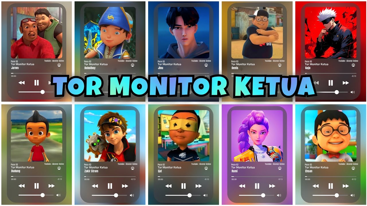 TOR MONITOR KETUA VERSI - DENIS, BOBOIBOY, IJAT, DUDUNG, JINU, RUMI, JARWO, ZAK, EHSAN, GOJO