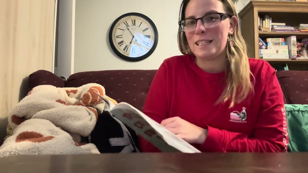 Ms. Monkey reads, “There Was A Cold Lady Who Swallowed Some Snow”